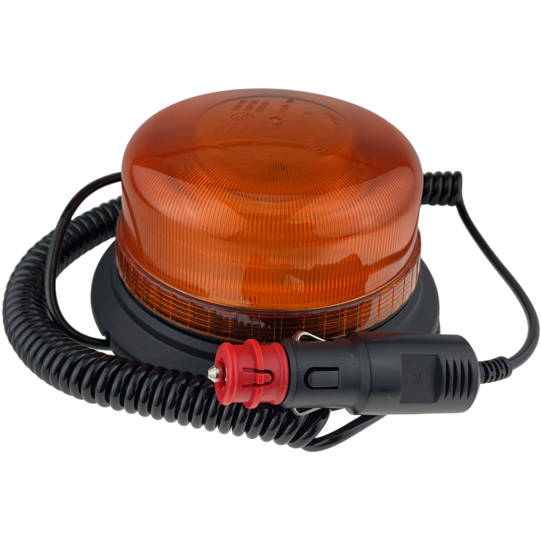 LED Beacon Amber Colour Plug In Connected Magnetic 3 Bolt 12/24v