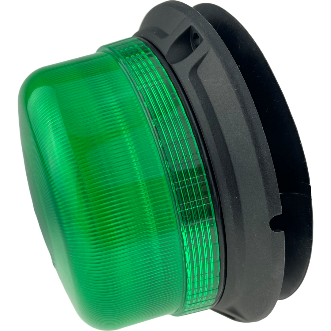 LED Beacon Green Colour Seatbelt Plug In Connected Magnetic 3 Bolt 12/24v