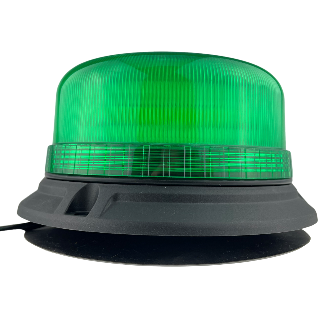 LED Beacon Green Colour Seatbelt Plug In Connected Magnetic 3 Bolt 12/24v