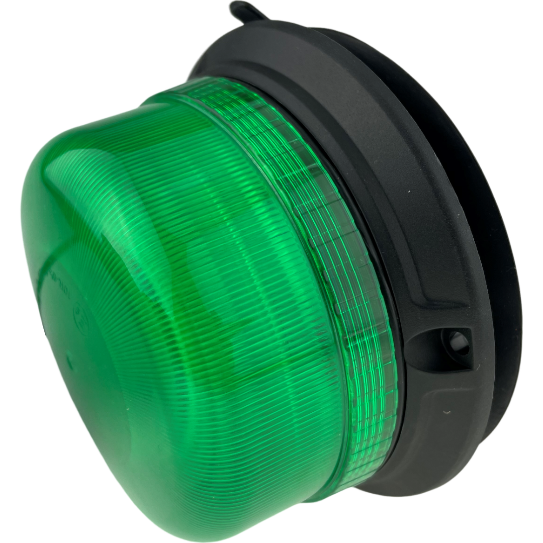 LED Beacon Green Colour Seatbelt Plug In Connected Magnetic 3 Bolt 12/24v