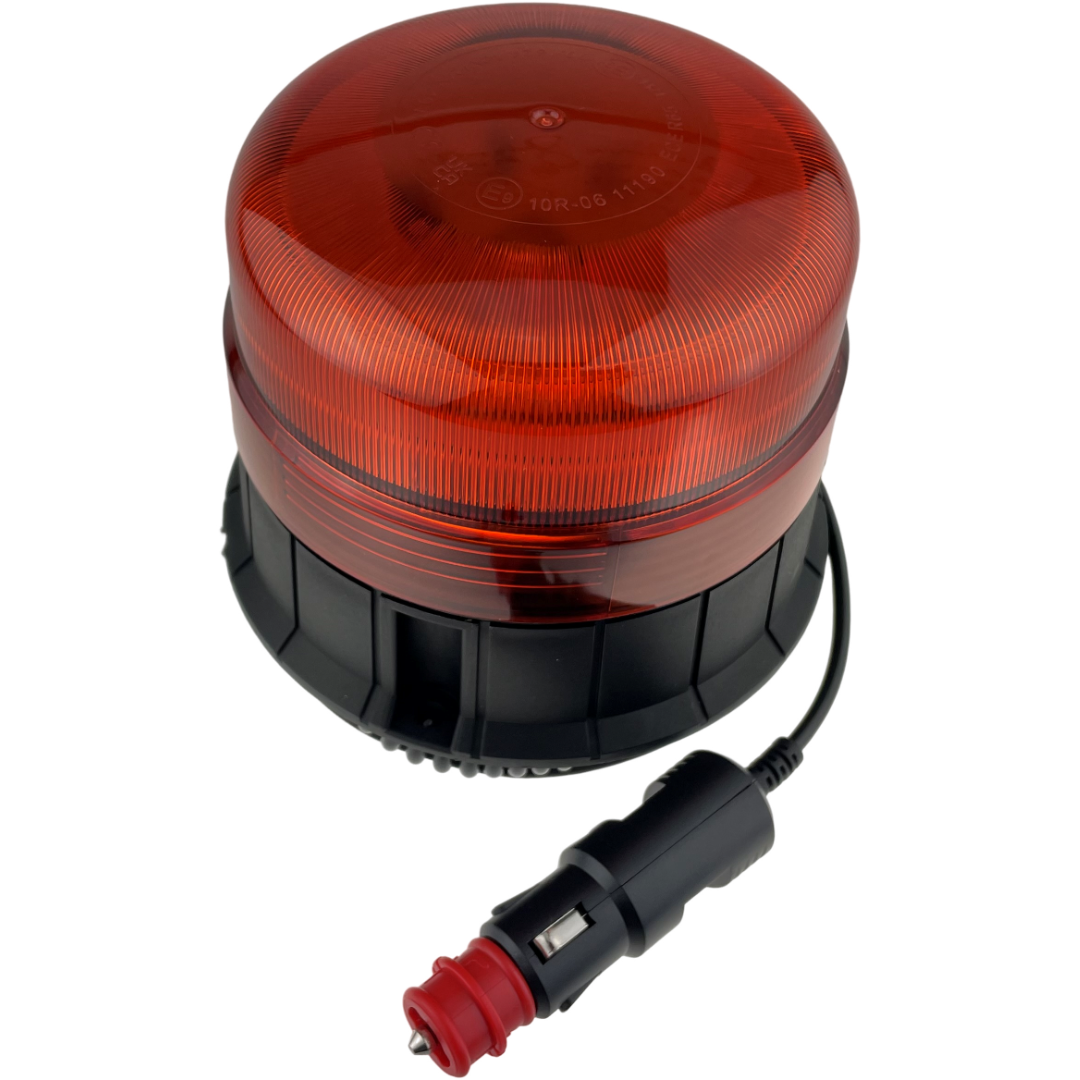LED Amber Flashing Standard Light Beacon Magnetic 3 Bolt Plug In UK Vehicles R65