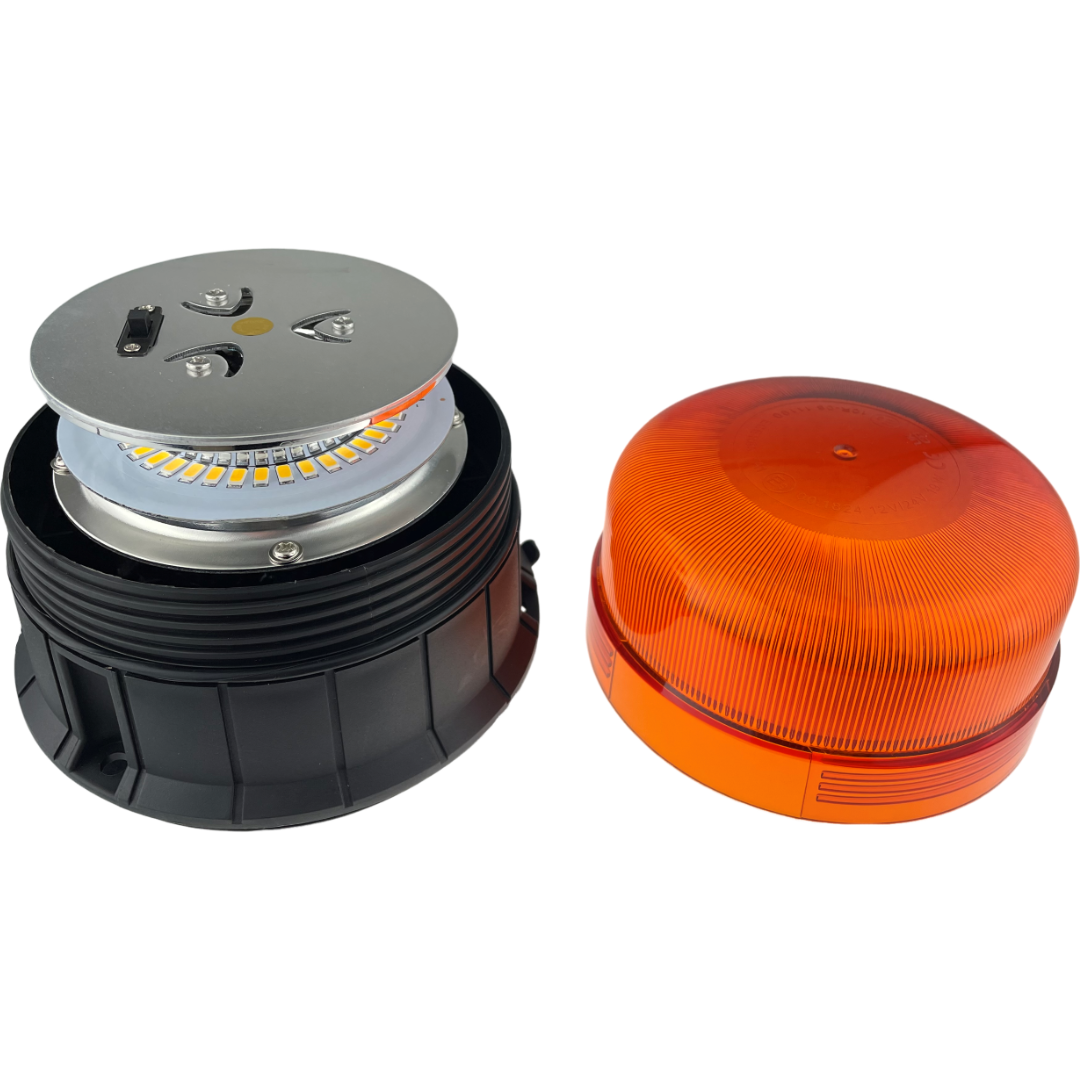 LED Amber Flashing Standard Light Beacon Magnetic 3 Bolt Plug In UK Vehicles R65