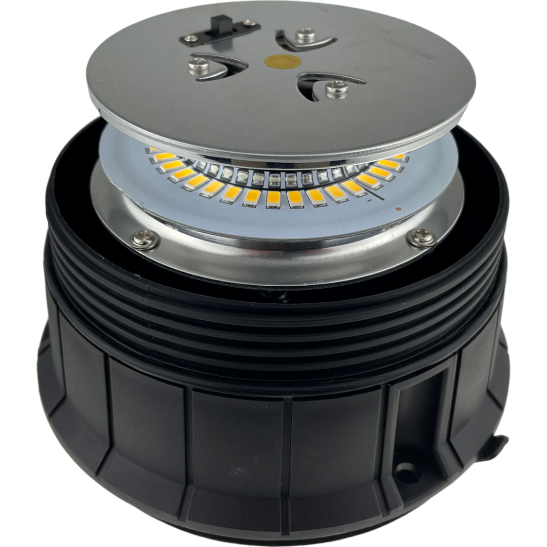 LED Amber Flashing Standard Light Beacon Magnetic 3 Bolt Plug In UK Vehicles R65