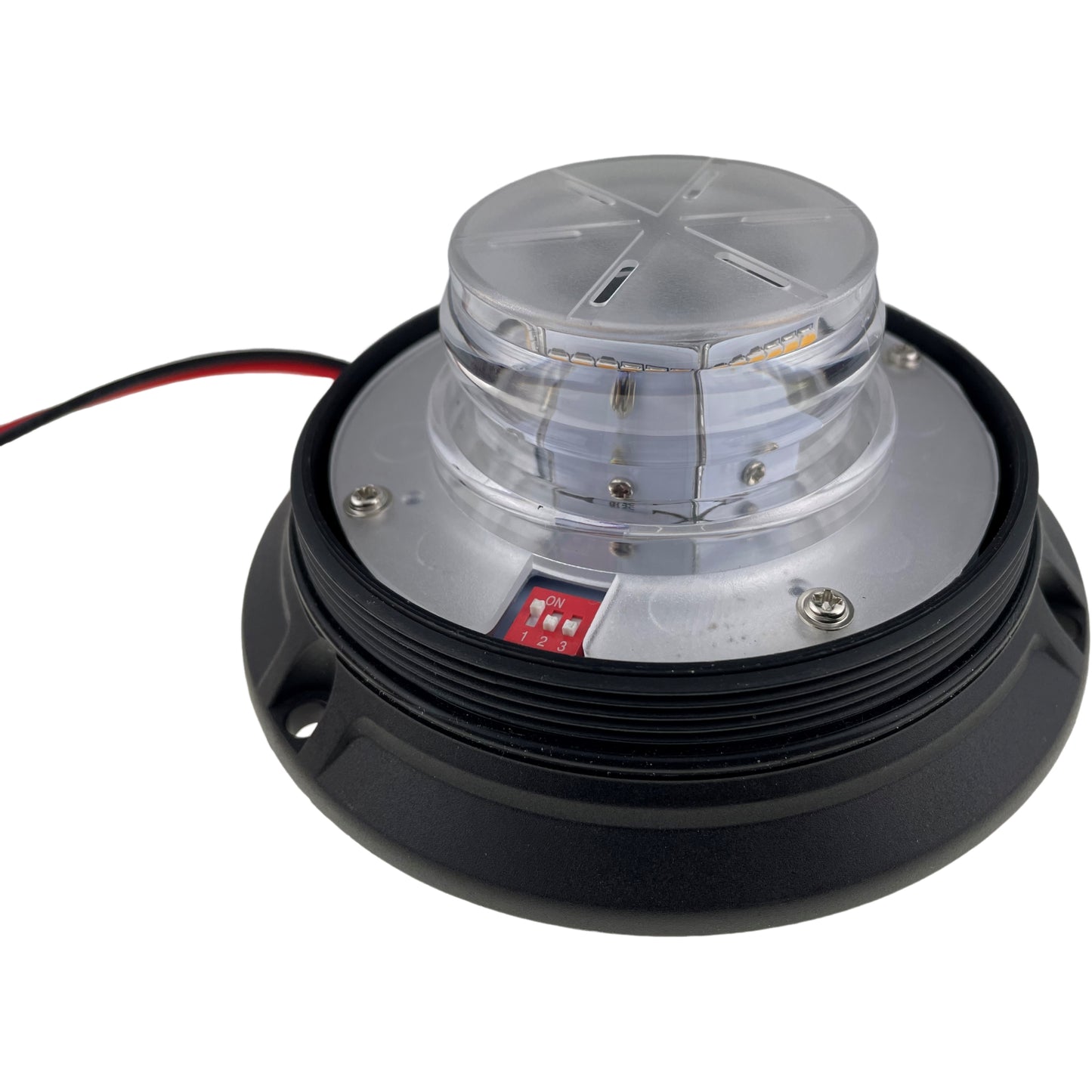 LED Red Compact Beacon 3 Bolt 12/24v Emergency Vehicles Industrial Aviation