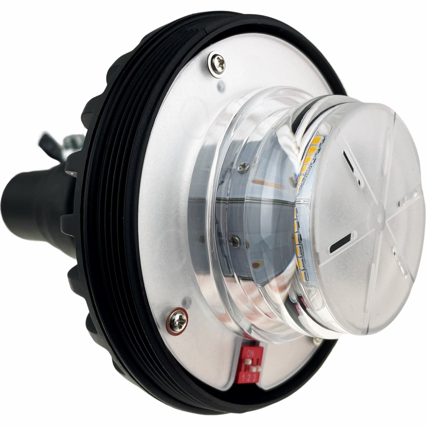 LED Amber Compact Beacon Flexi Din 12/24v R65