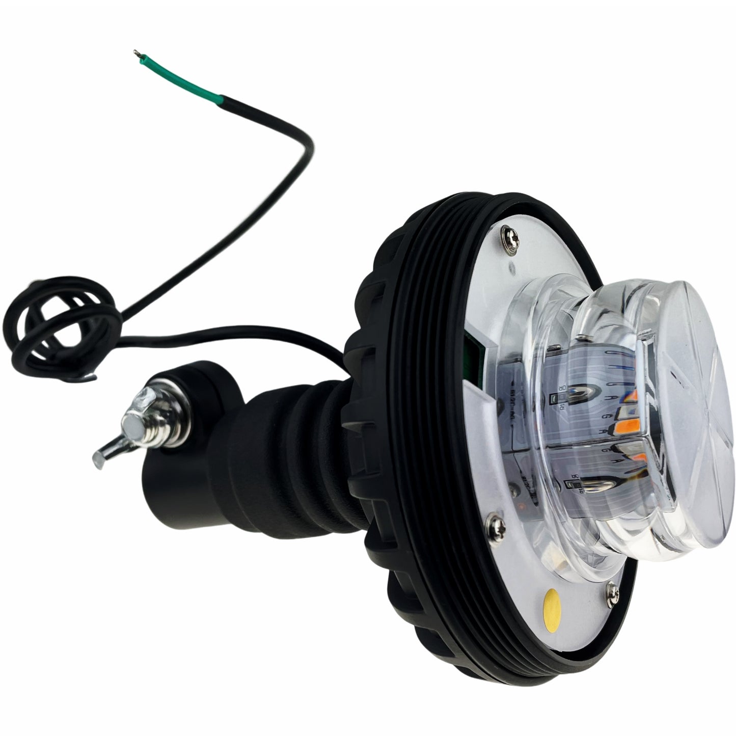 LED Beacon Amber Green Seatbelt connected Dual Colour Flexi Din 12/24v