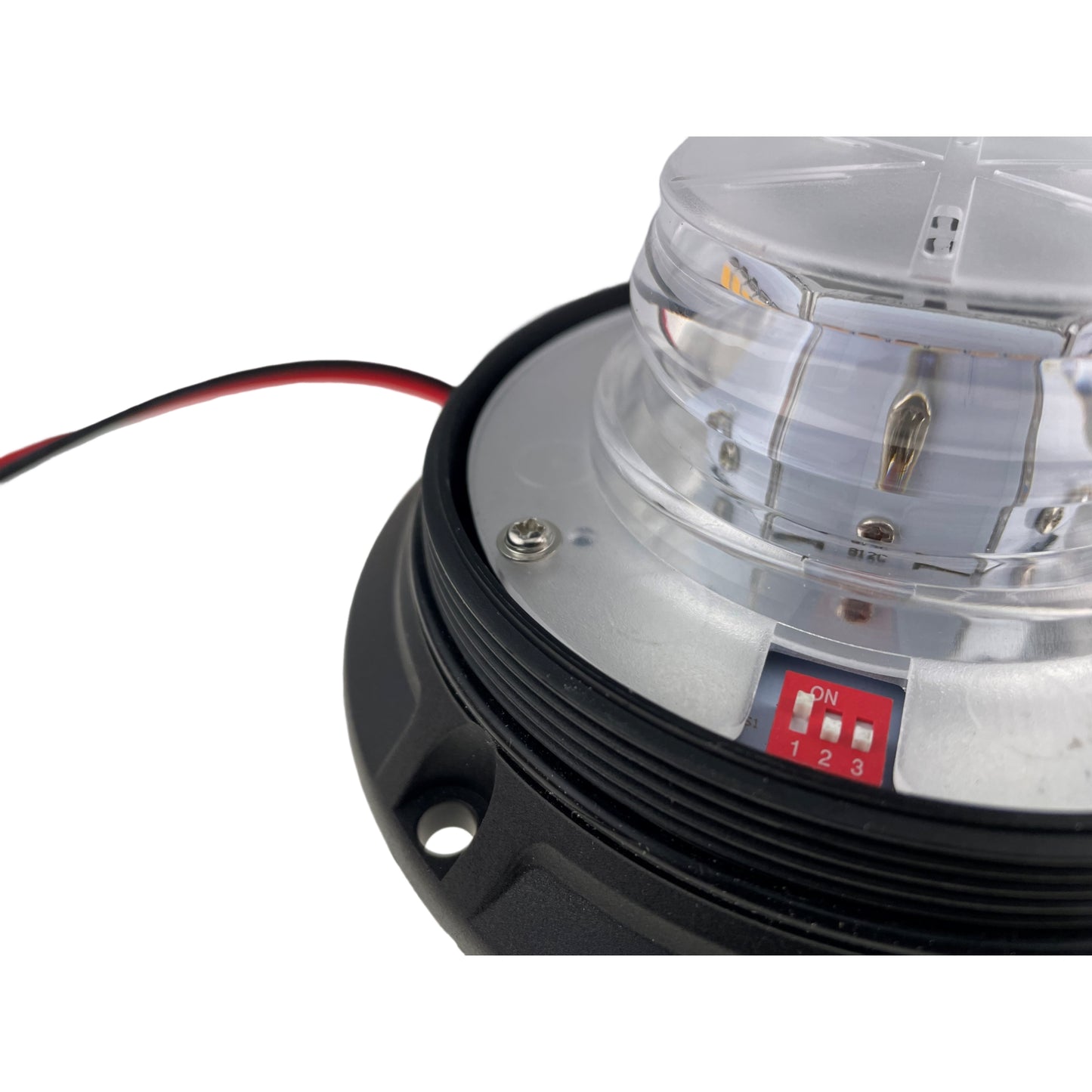 LED Amber Compact Beacon 3 Bolt 12/24v R65