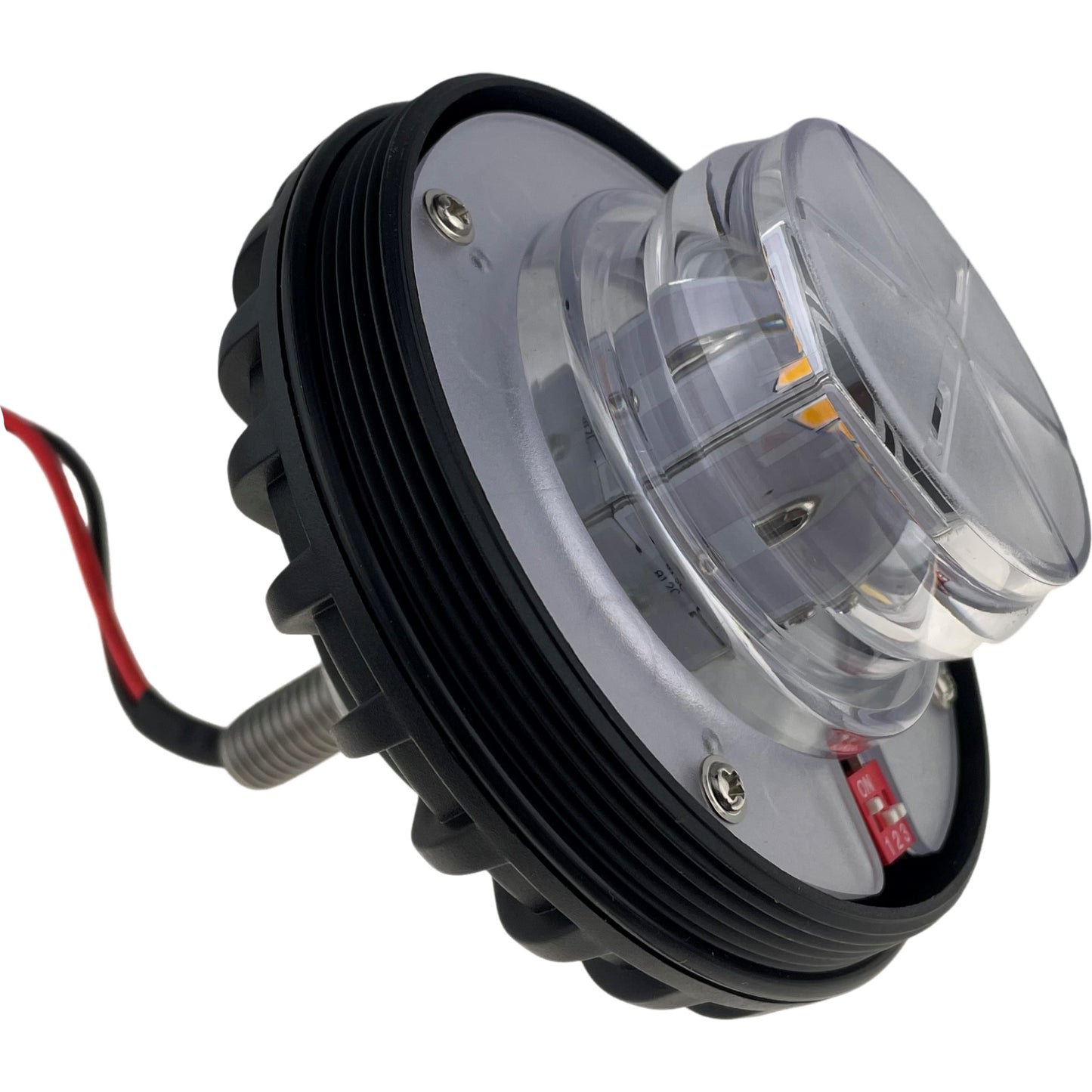 LED Red Flashing Compact Light Beacon Bolt On Fitting UK 12/24v Emergency Vehicles Industrial Aviation