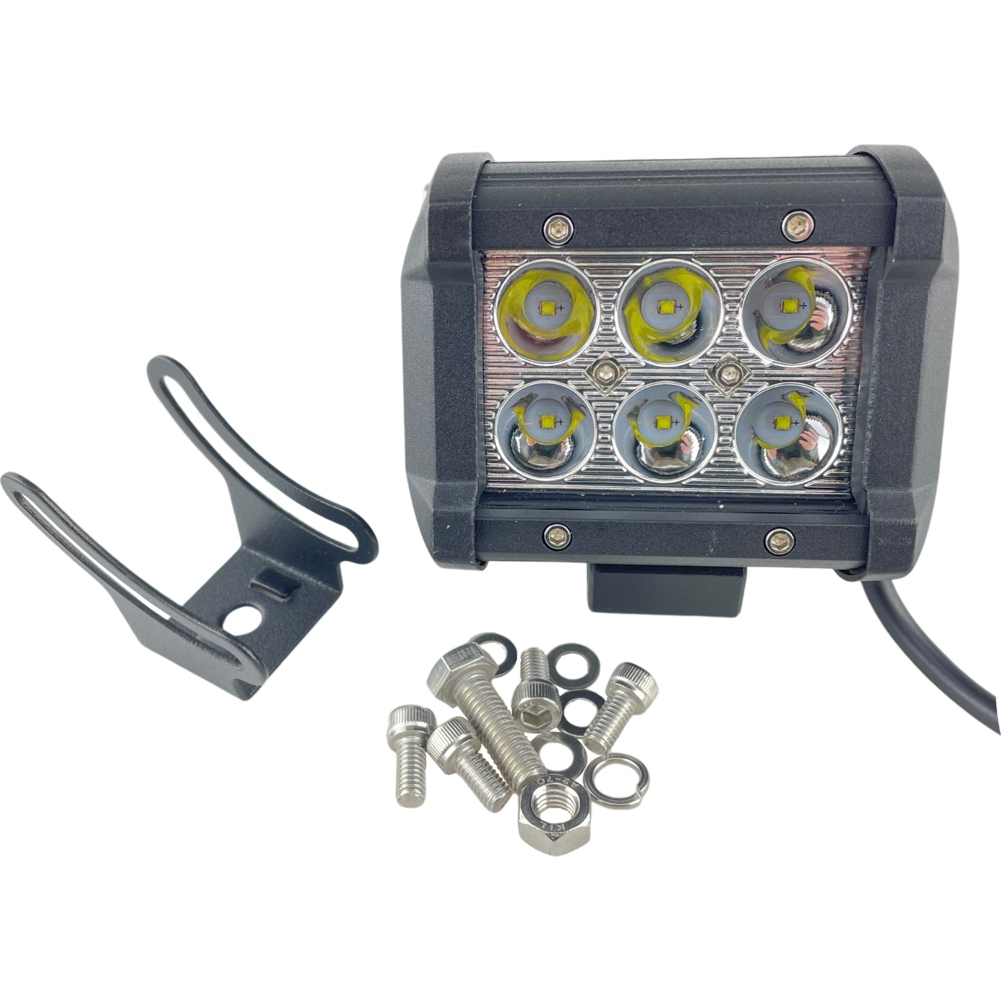 LED Clear Work Light Bolt On 12/24v 4" Four Inches 18W