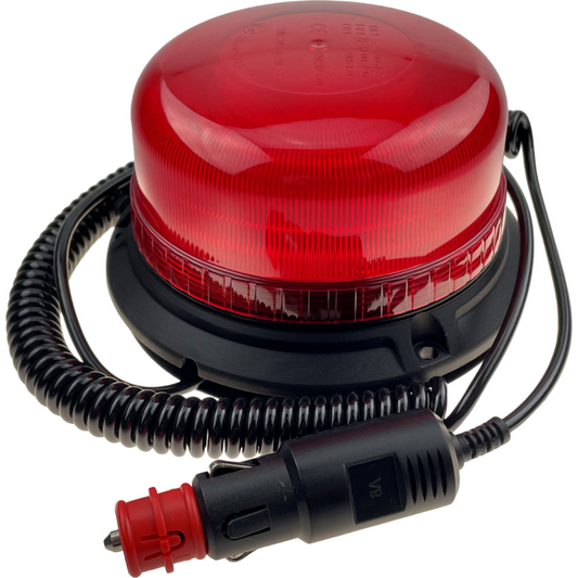LED Beacon Red Colour Plug In Connected Magnetic 3 Bolt 12/24v Emergency Vehicles Industrial Aviation
