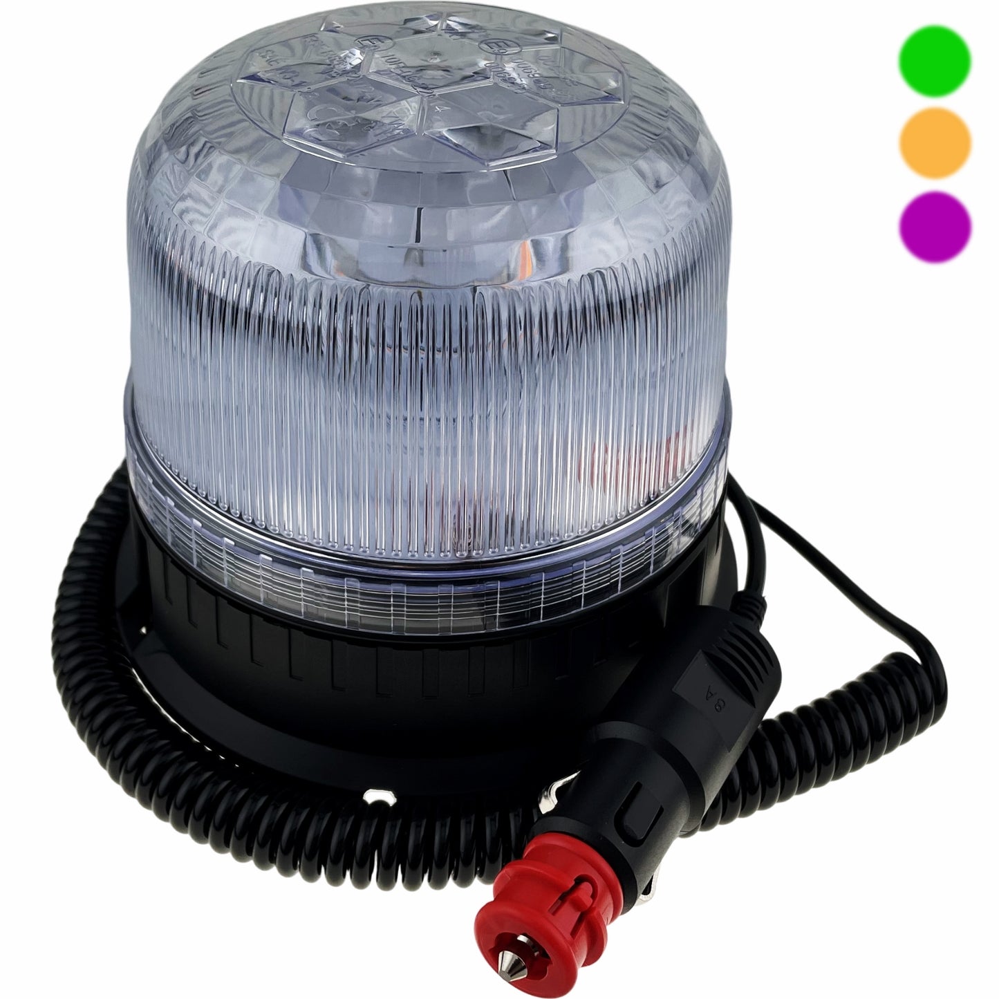 LED Green Amber Purple 3 Colour Magnetic Beacon 12/24v