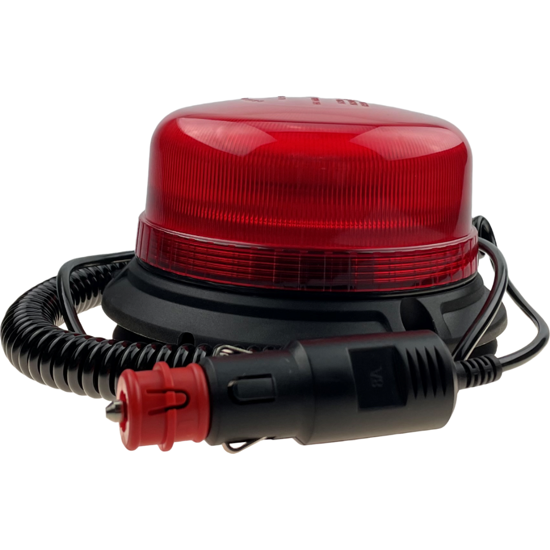 LED Beacon Red Colour Plug In Connected Magnetic 3 Bolt 12/24v Emergency Vehicles Industrial Aviation