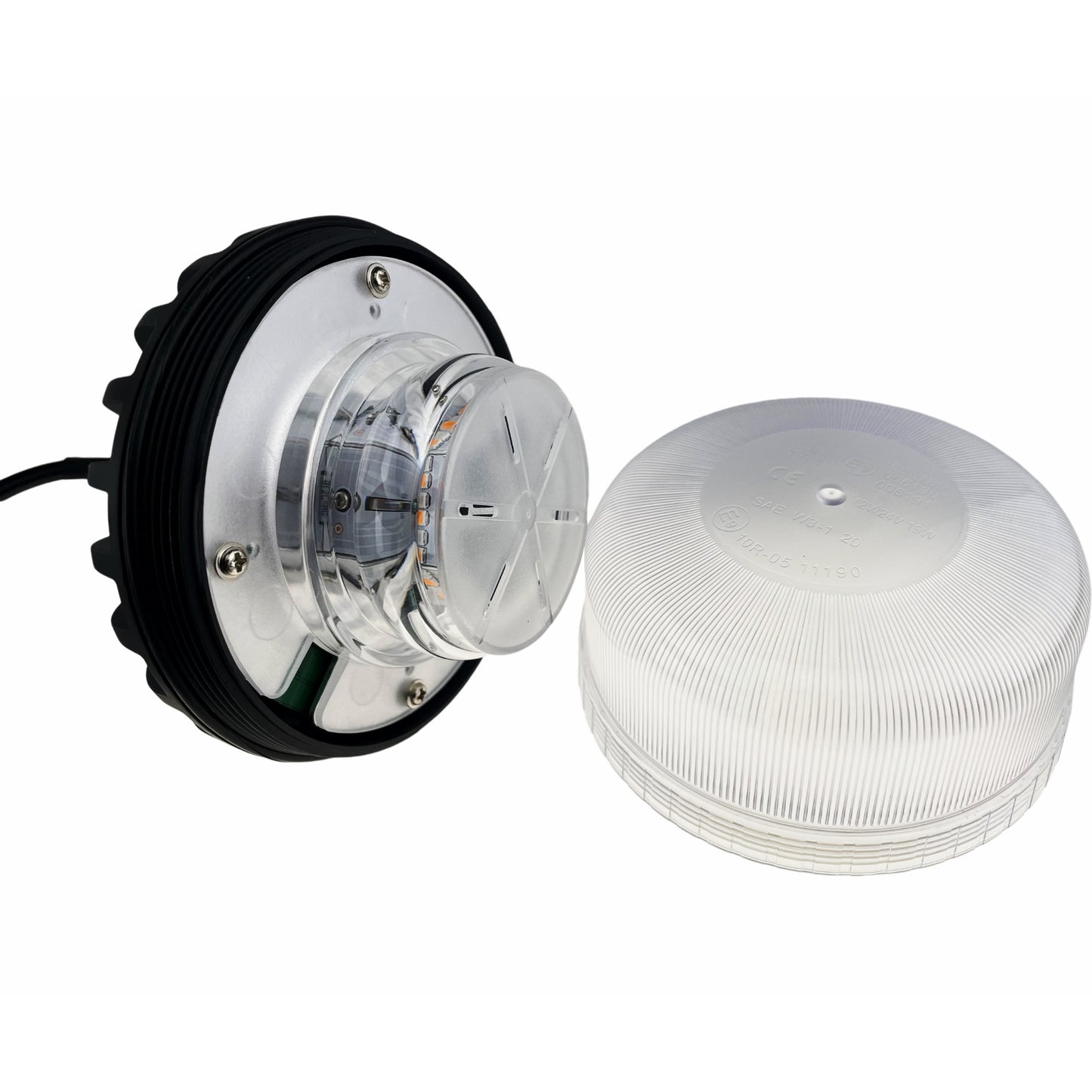 LED Beacon Amber Green Dual Colour Seatbelt Connected Bolt On 12/24v