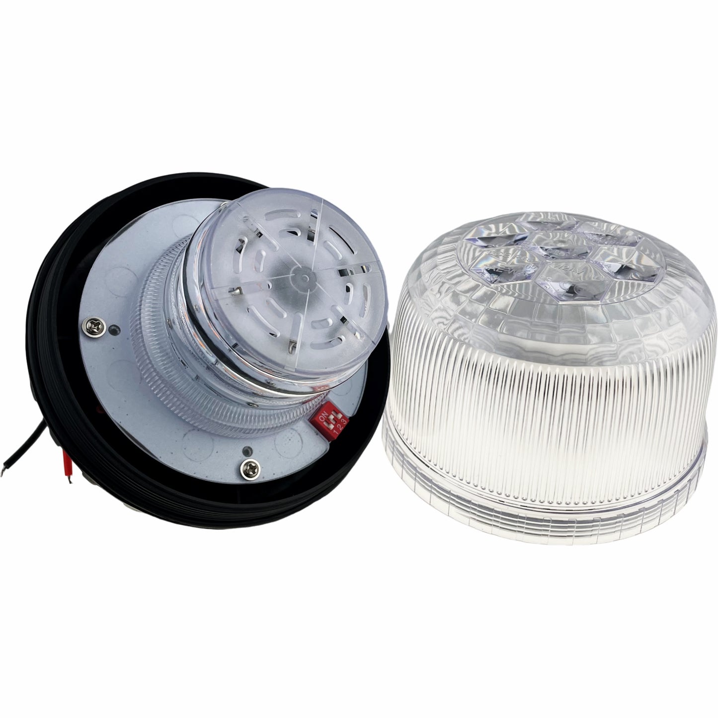 LED Green Amber Purple 3 Colour Beacon Bolt On 12/24v