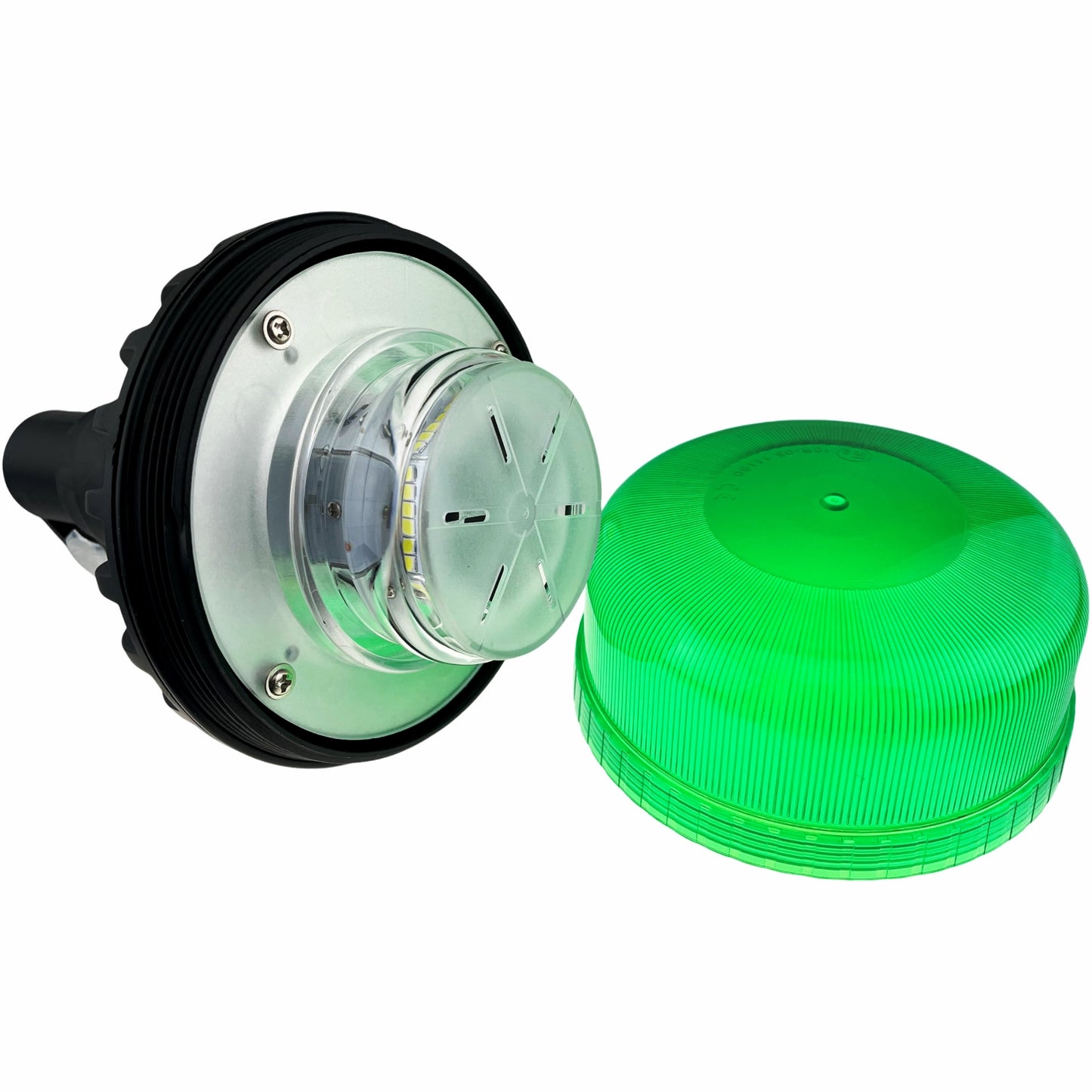 LED Green Compact Beacon Flexi Din 12/24v