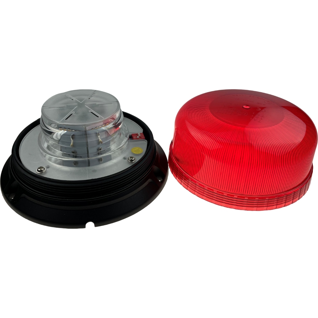 LED Red Compact Beacon 3 Bolt 12/24v Emergency Vehicles Industrial Aviation