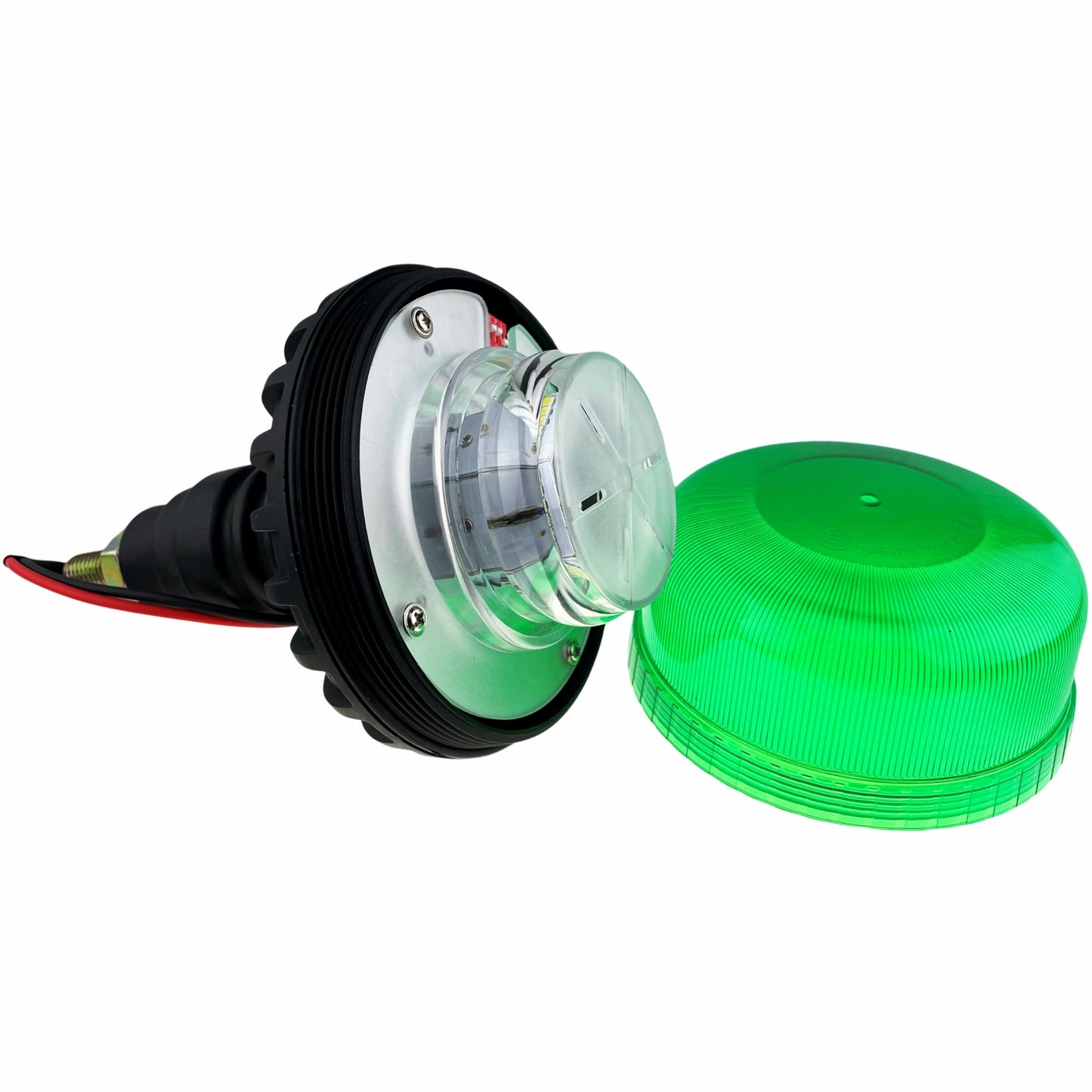 LED Green Compact Beacon Bolt On 12/24v