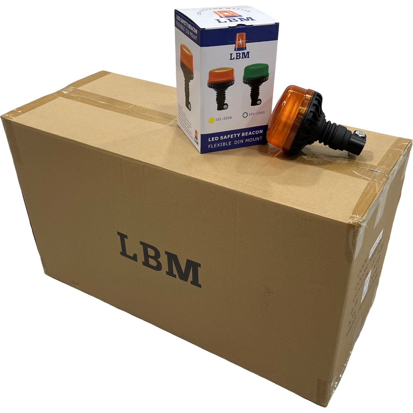 20 x LED Amber Compact Beacon Flexi Din 12/24v R65