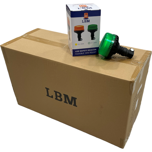 20 x LED Green Compact Beacon Flexi Din 12/24v