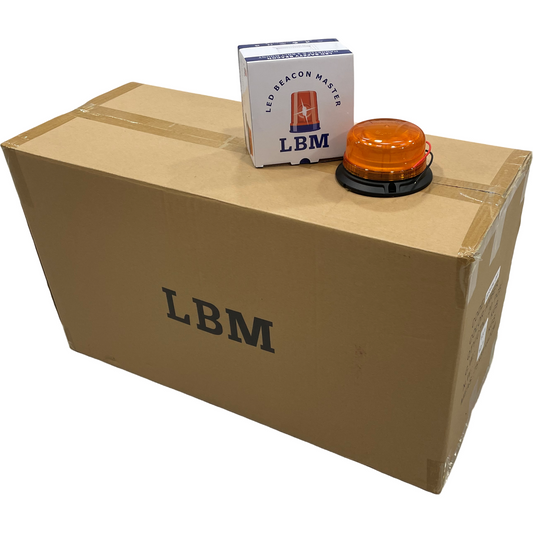 20 x LED Amber Compact Beacon 3 Bolt 12/24v R65