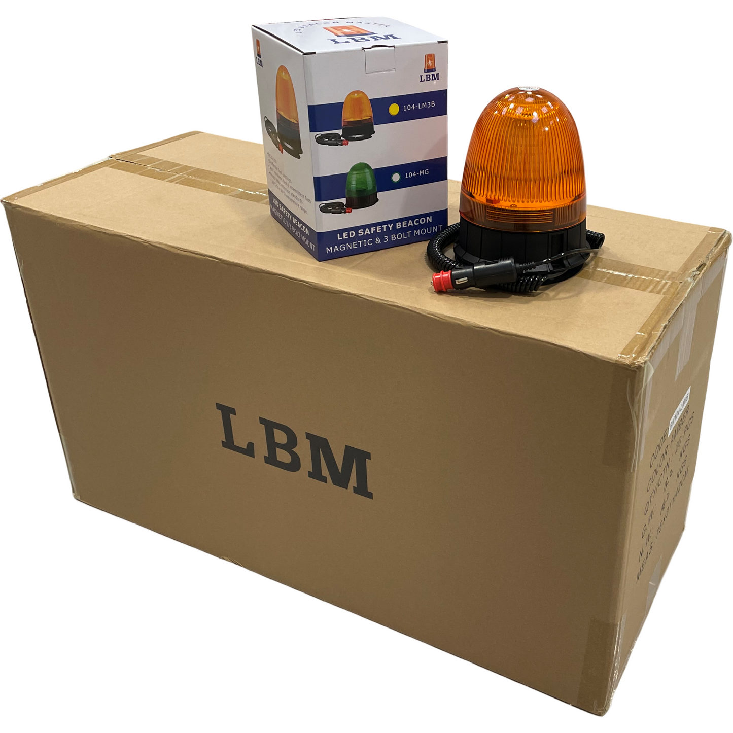 20 x LED Amber Economy Beacon Magnetic 12/24v