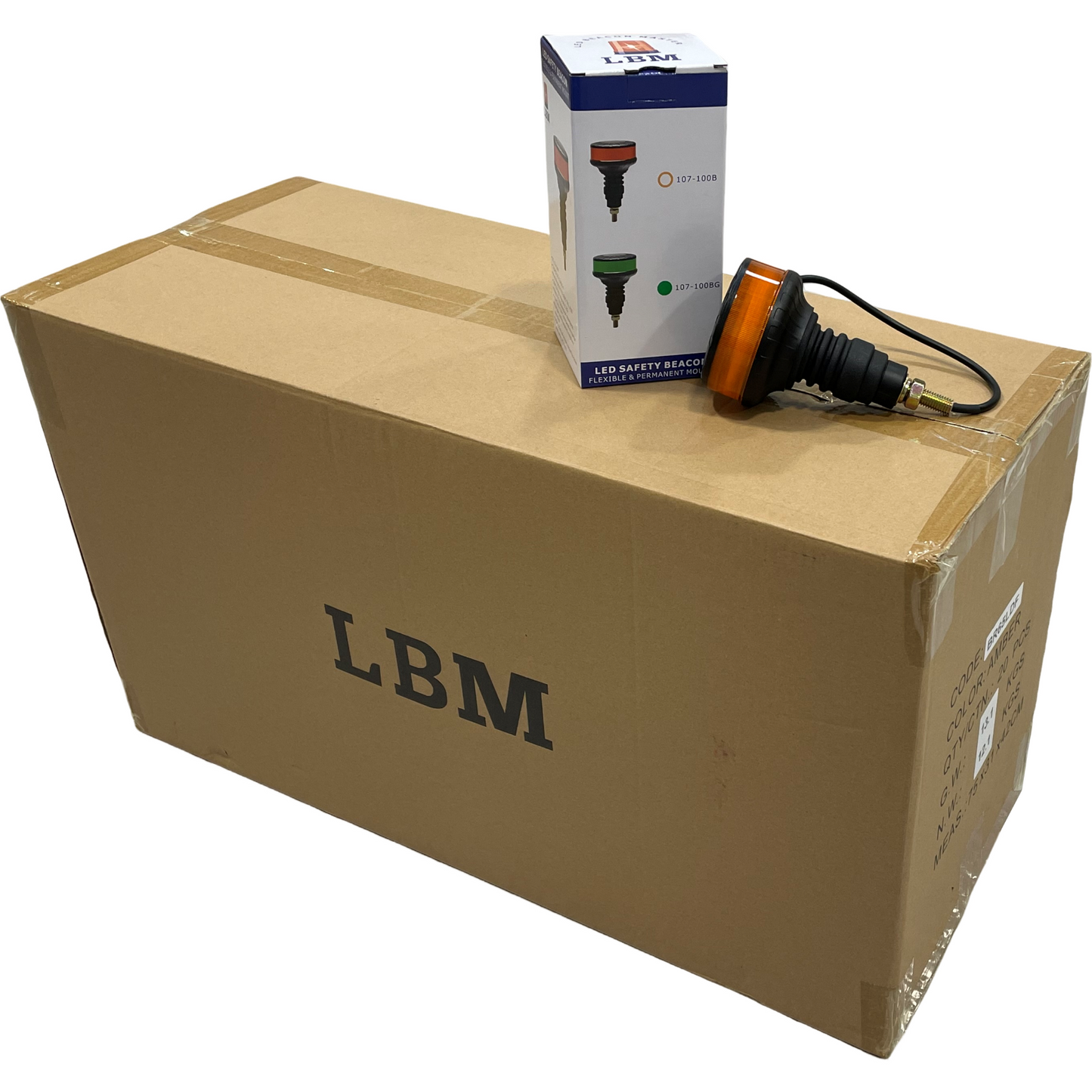 20 x LED Amber Micro Beacon Flexi Bolt On 12/24v R65