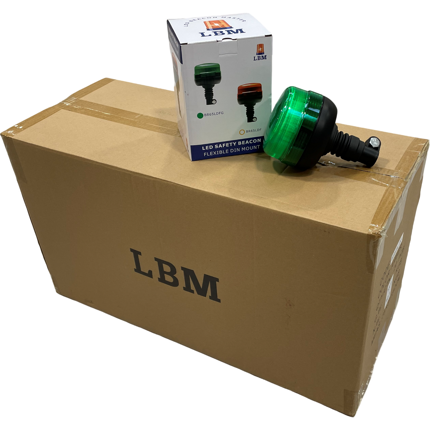 20 x LED Green Beacon Flexi Din 12v/24v