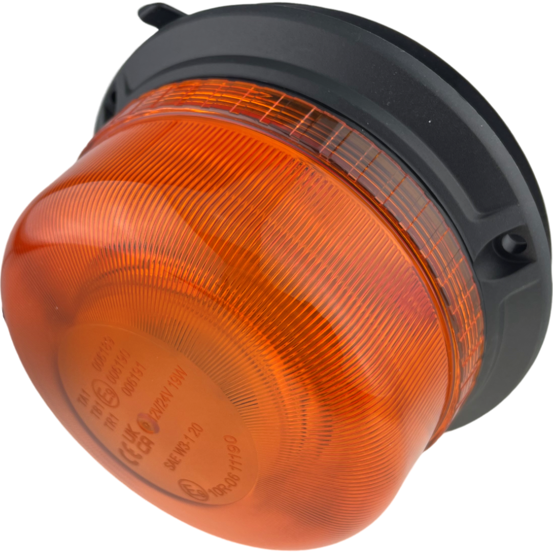 LED Beacon Amber Colour Plug In Connected Magnetic 3 Bolt 12/24v
