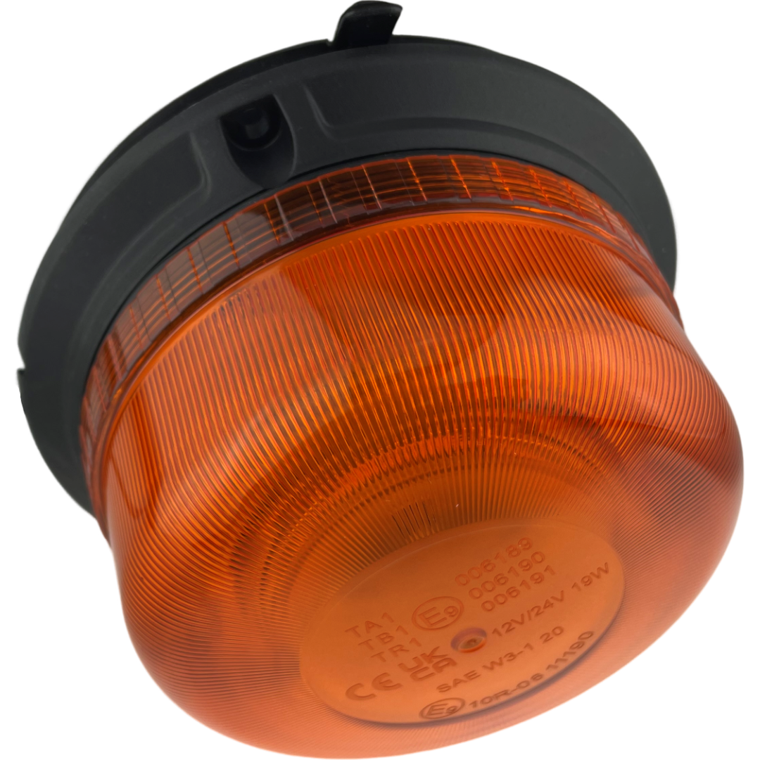 LED Beacon Amber Colour Plug In Connected Magnetic 3 Bolt 12/24v