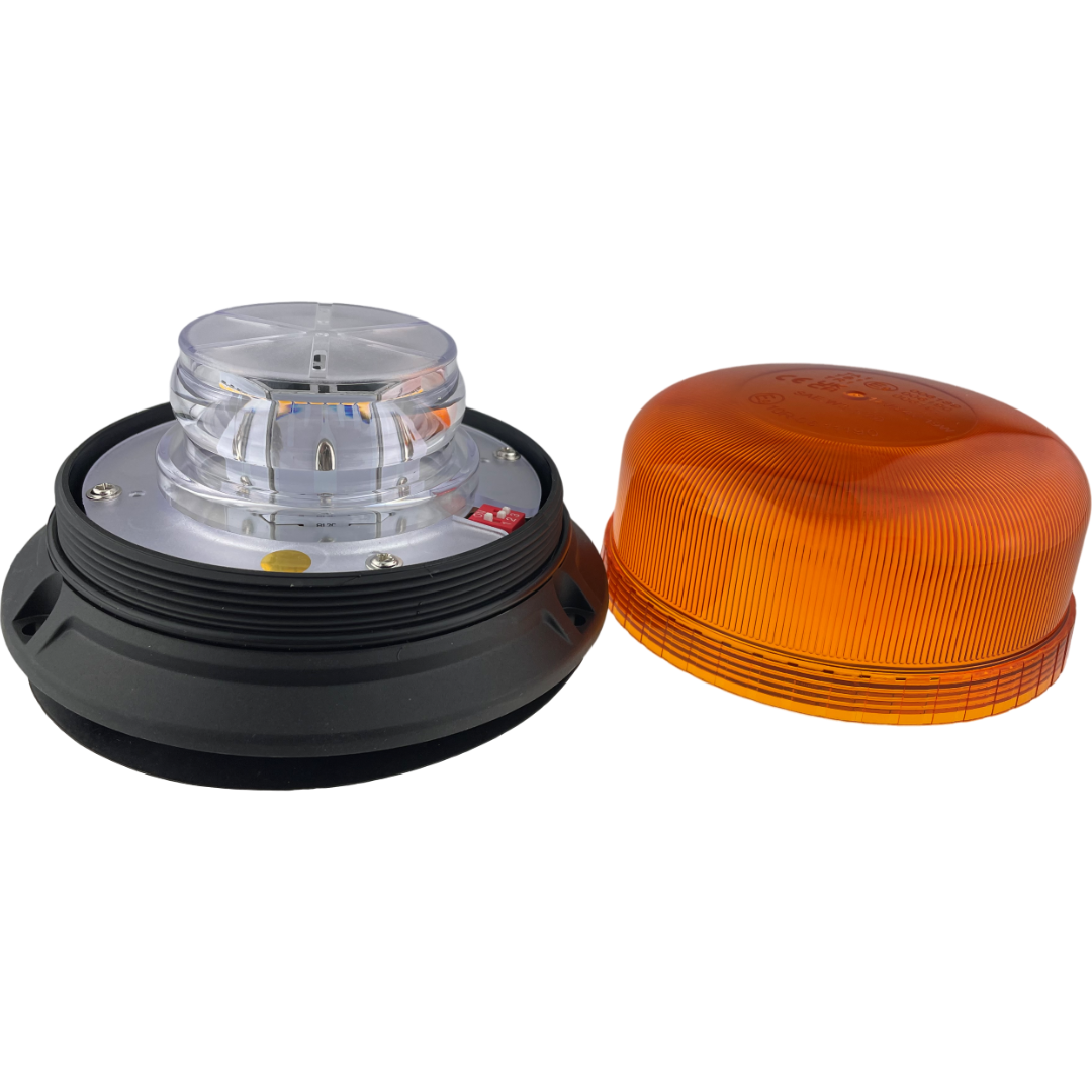 LED Beacon Amber Colour Plug In Connected Magnetic 3 Bolt 12/24v