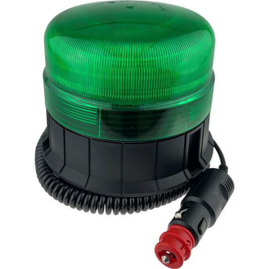 LED Green Flashing Standard Light Beacon Seatbelt Magnetic 3 Bolt Plug In