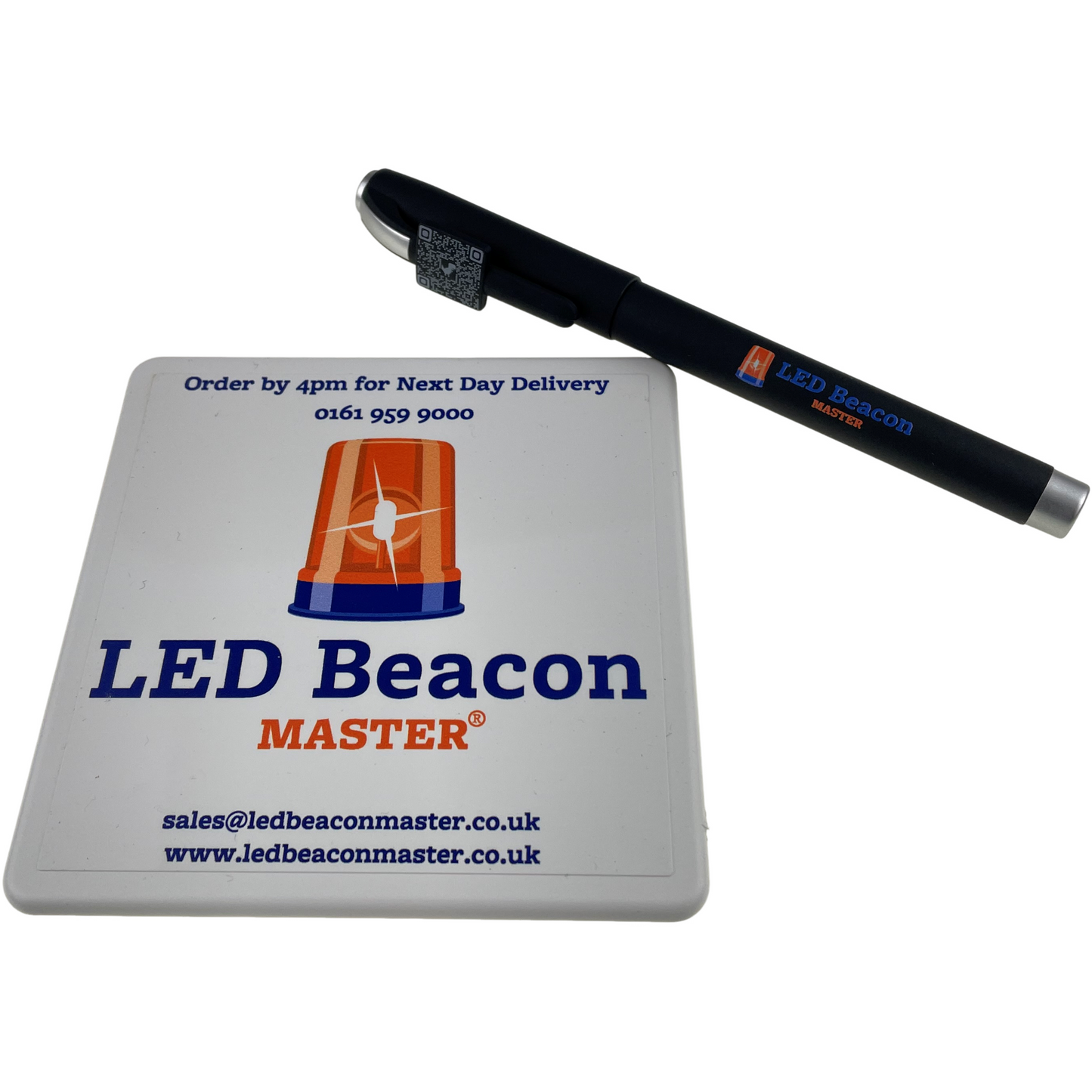 LED Beacon Master® Pen and Coaster Bundle
