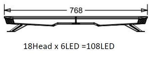 LED Amber Light Bar 30" 768mm Bolt On DC 10/30v IP656 R65 51 Flash Pattern Dash Remote