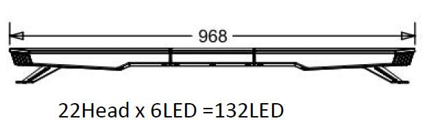 LED Amber Light Bar 38" 968mm Bolt On DC 10/30v IP656 R65 51 Flash Pattern Dash Remote