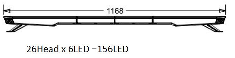 LED Amber Light Bar 46" 1168mm Bolt On DC 10/30v IP656 R65 51 Flash Pattern Dash Remote