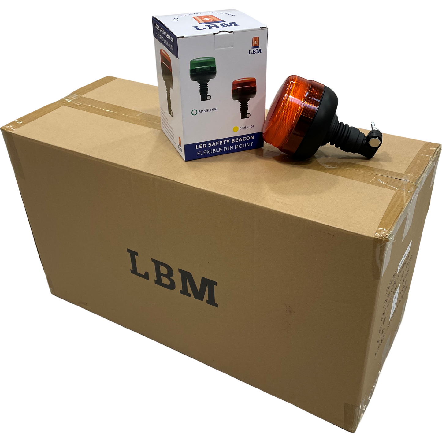 20 x LED Amber Beacon Low Profile Flexi Din 12v/24v R65