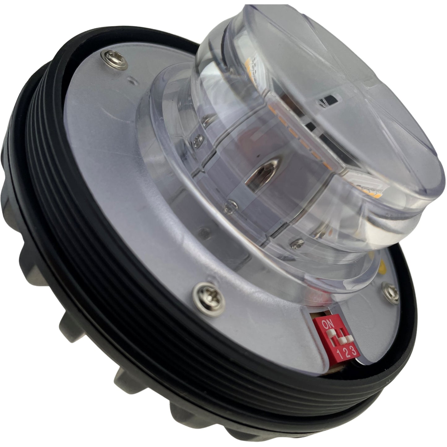 LED Red Flashing Compact Light Beacon Bolt On Fitting UK 12/24v Emergency Vehicles Industrial Aviation