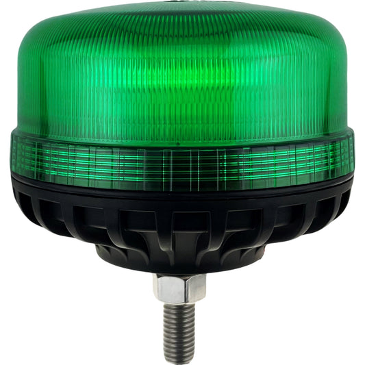 LED Green Flashing Compact Light Beacon Bolt On Fitting UK 12/24v