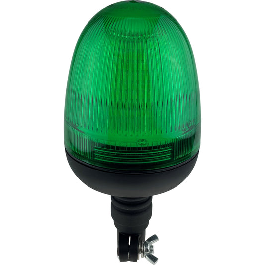 LED Green Flashing Economy Light Beacon Flexi Din Fitting for UK Vehicles 12/24v