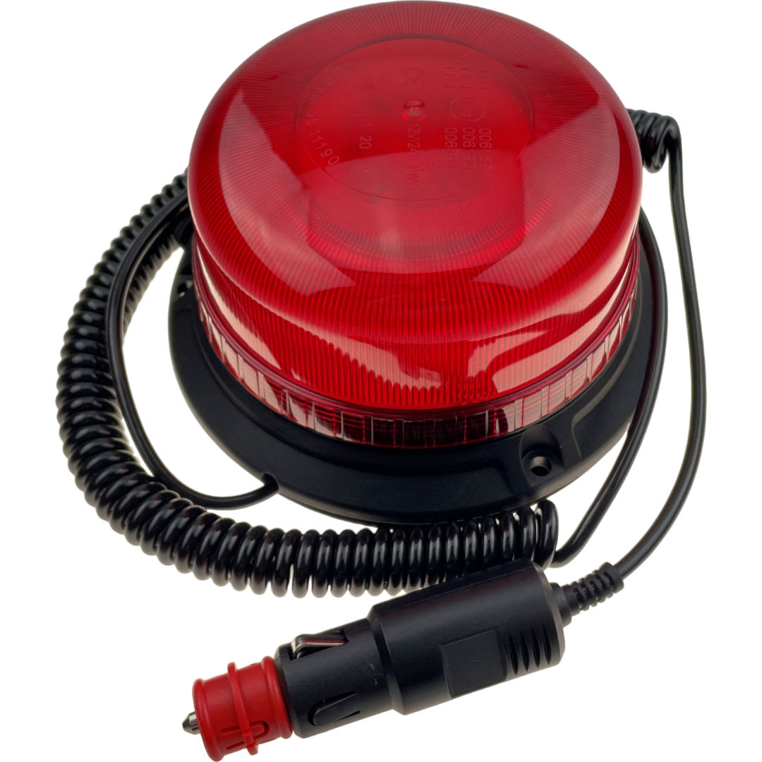 LED Beacon Red Colour Plug In Connected Magnetic 3 Bolt 12/24v Emergency Vehicles Industrial Aviation