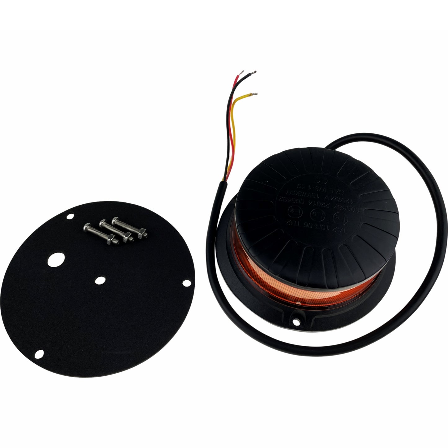 LED Amber Micro Beacon 3 Bolt 12/24v R65