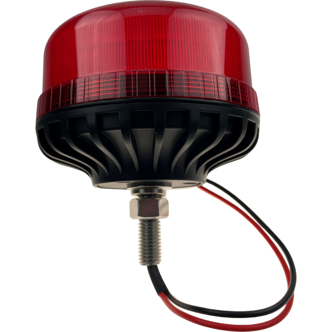 LED Red Flashing Compact Light Beacon Bolt On Fitting UK 12/24v Emergency Vehicles Industrial Aviation