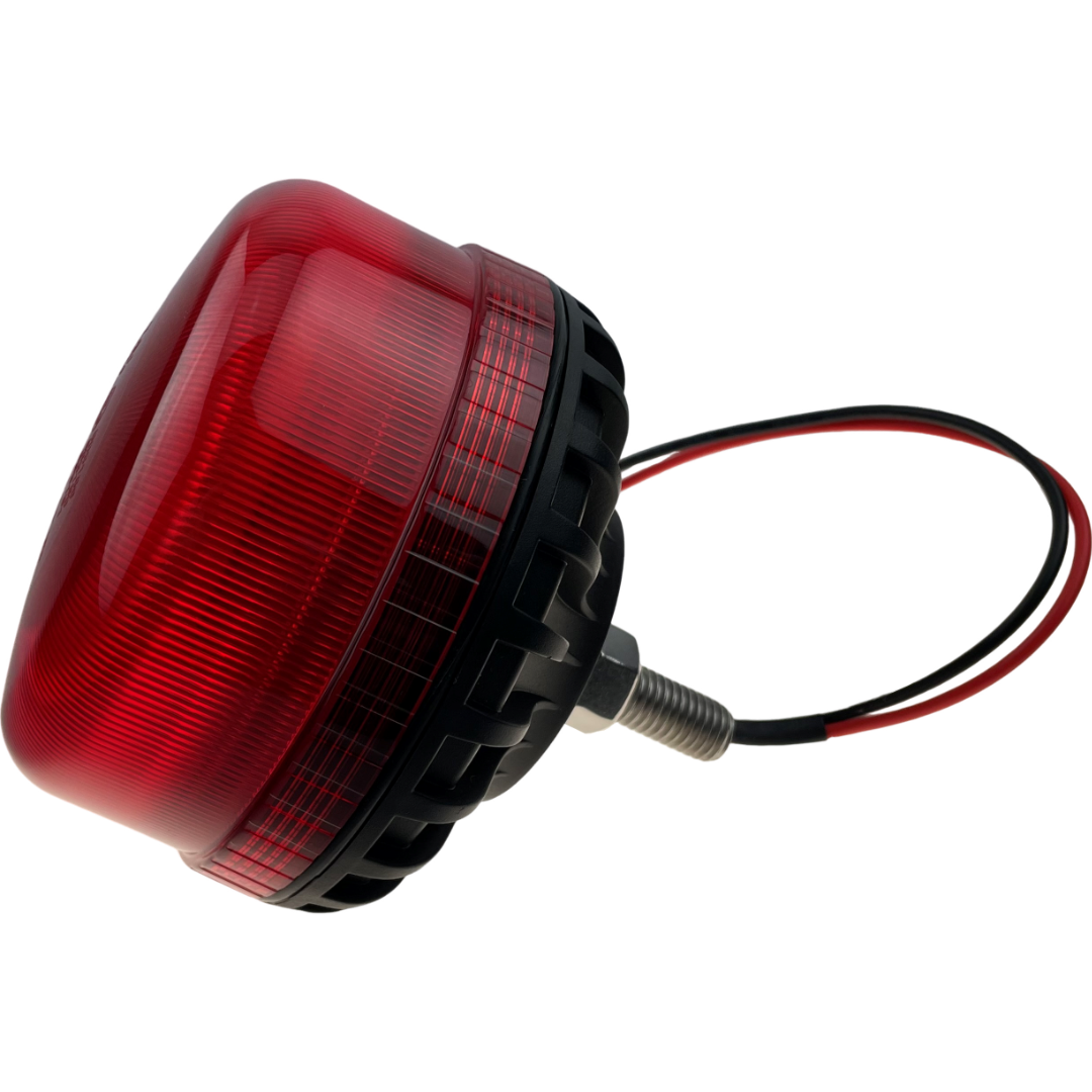 LED Red Flashing Compact Light Beacon Bolt On Fitting UK 12/24v Emergency Vehicles Industrial Aviation