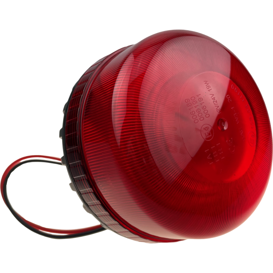 LED Red Flashing Compact Light Beacon Bolt On Fitting UK 12/24v Emergency Vehicles Industrial Aviation