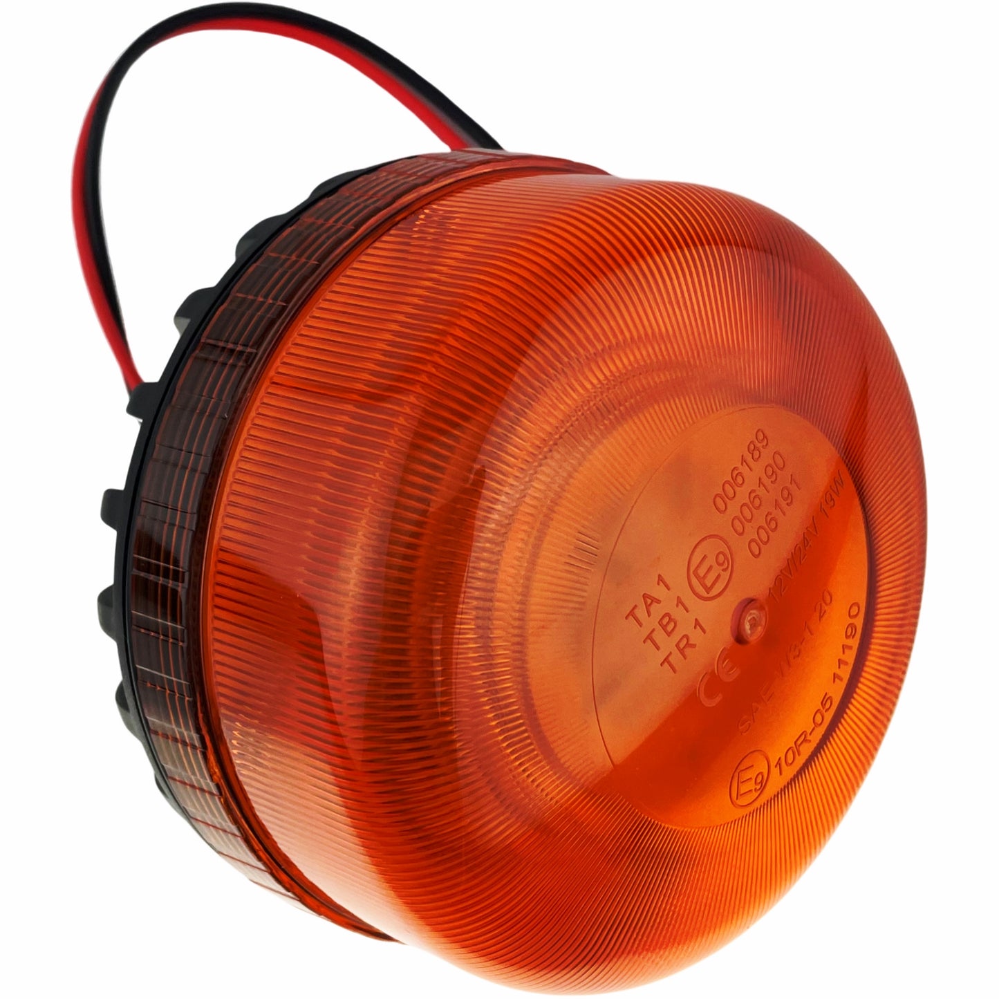 LED Amber Flashing Compact Light Beacon Bolt On Fitting UK 12/24v