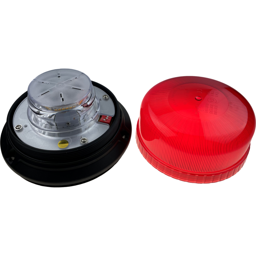 LED Beacon Red Colour Plug In Connected Magnetic 3 Bolt 12/24v Emergency Vehicles Industrial Aviation