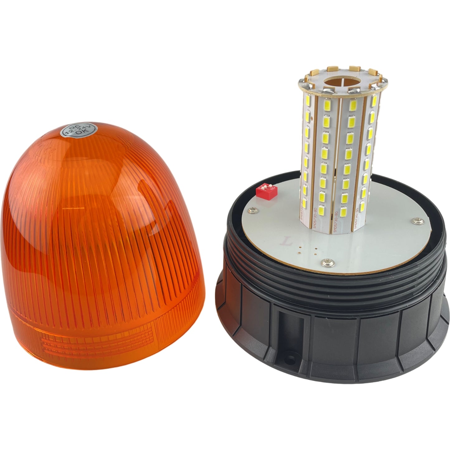 LED Amber Economy Beacon Magnetic 12/24v Flashing Safety Tractor Light